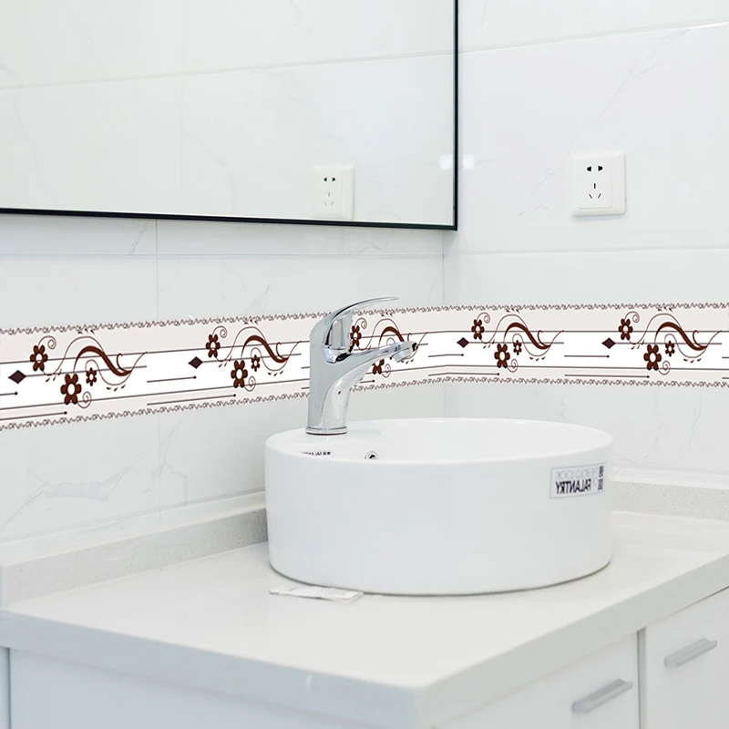 Модерни Прости Границите на Тапети, PVC Самозалепващи Водоустойчиви Стикери За Стена, Кухня, Баня Линия на Извивката на Талията 3D Граница на Стена3
