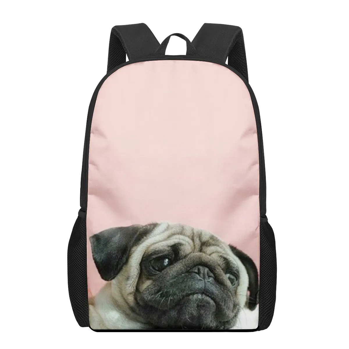 Прекрасен раница с изображение на куче-мопс, детска чанта за книги, ежедневни чанти на рамо, чанта за лаптоп, за момчета и момичета, раници за съхранение при пътуване3