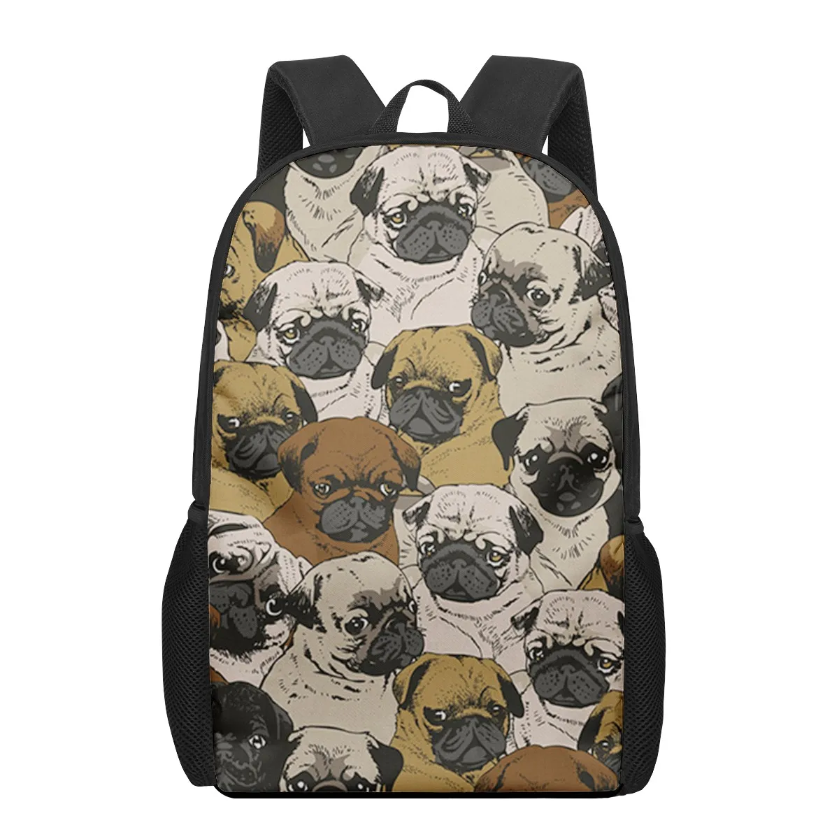 Прекрасен раница с изображение на куче-мопс, детска чанта за книги, ежедневни чанти на рамо, чанта за лаптоп, за момчета и момичета, раници за съхранение при пътуване5