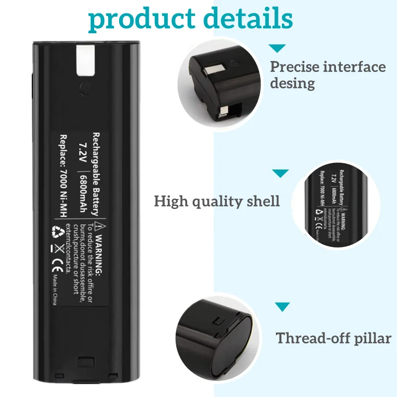 1-2 опаковки Ni-MH батерия 7,2 На 6,8 Ah, съвместим с аккумуляторным инструмент Makita 7000 7002 7033 191679-9 632002-4 632003-2 6010D 6172D2