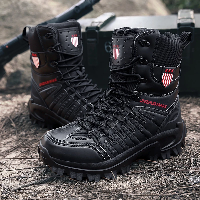 2023 Мъжки военни тактически мъжки обувки непромокаеми кожени обувки за пустинята армейските ботильоны Армията работна мъжки обувки мотоциклетни ботуши1