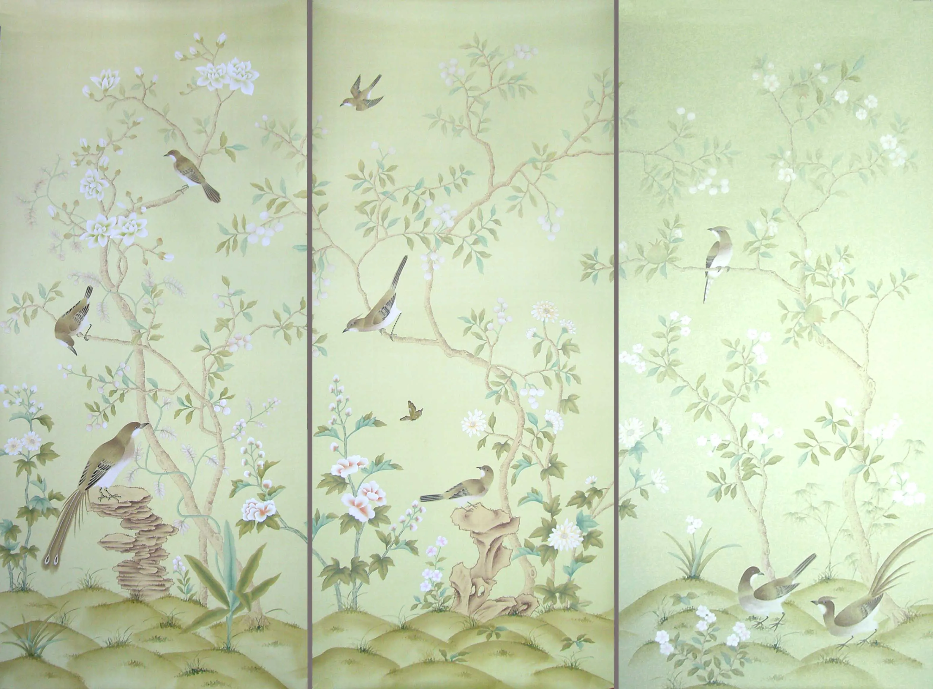 Тапети ръчно рисувани в китайски стил с птици и цветя за спалня/ Дневна / кабинет/ Трапезария/мека мебел / на телевизора2
