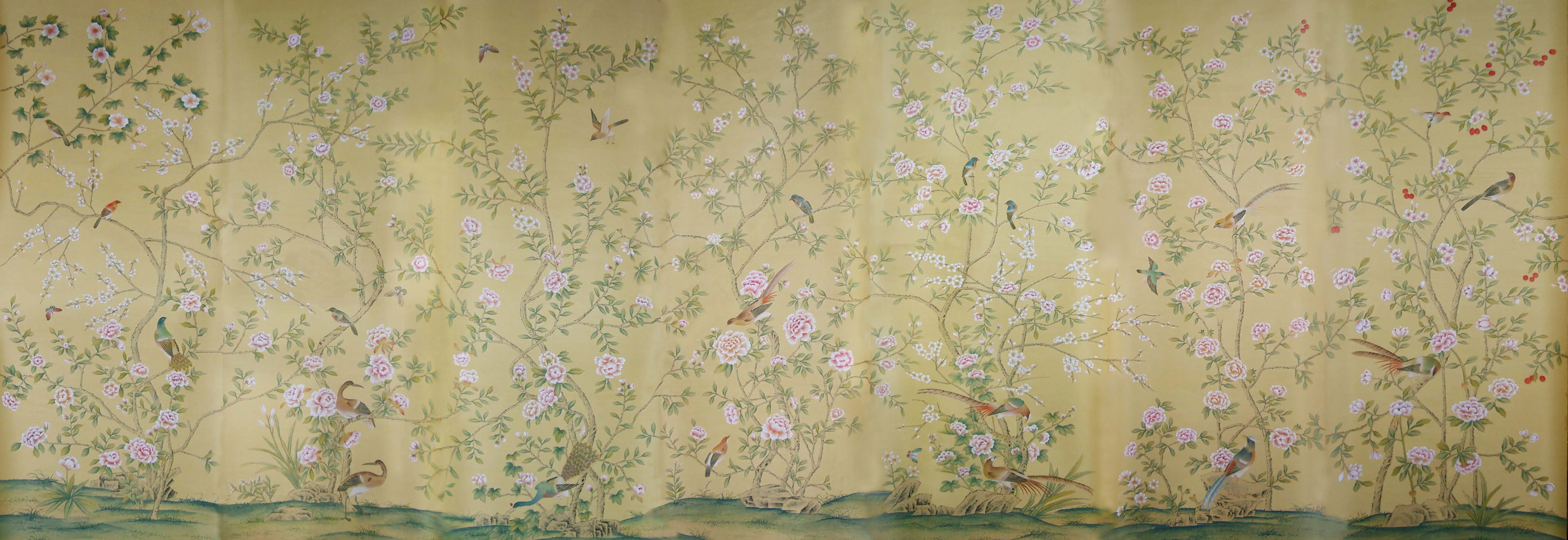 Тапети ръчно рисувани в китайски стил с птици и цветя за спалня/ Дневна / кабинет/ Трапезария/мека мебел / на телевизора3