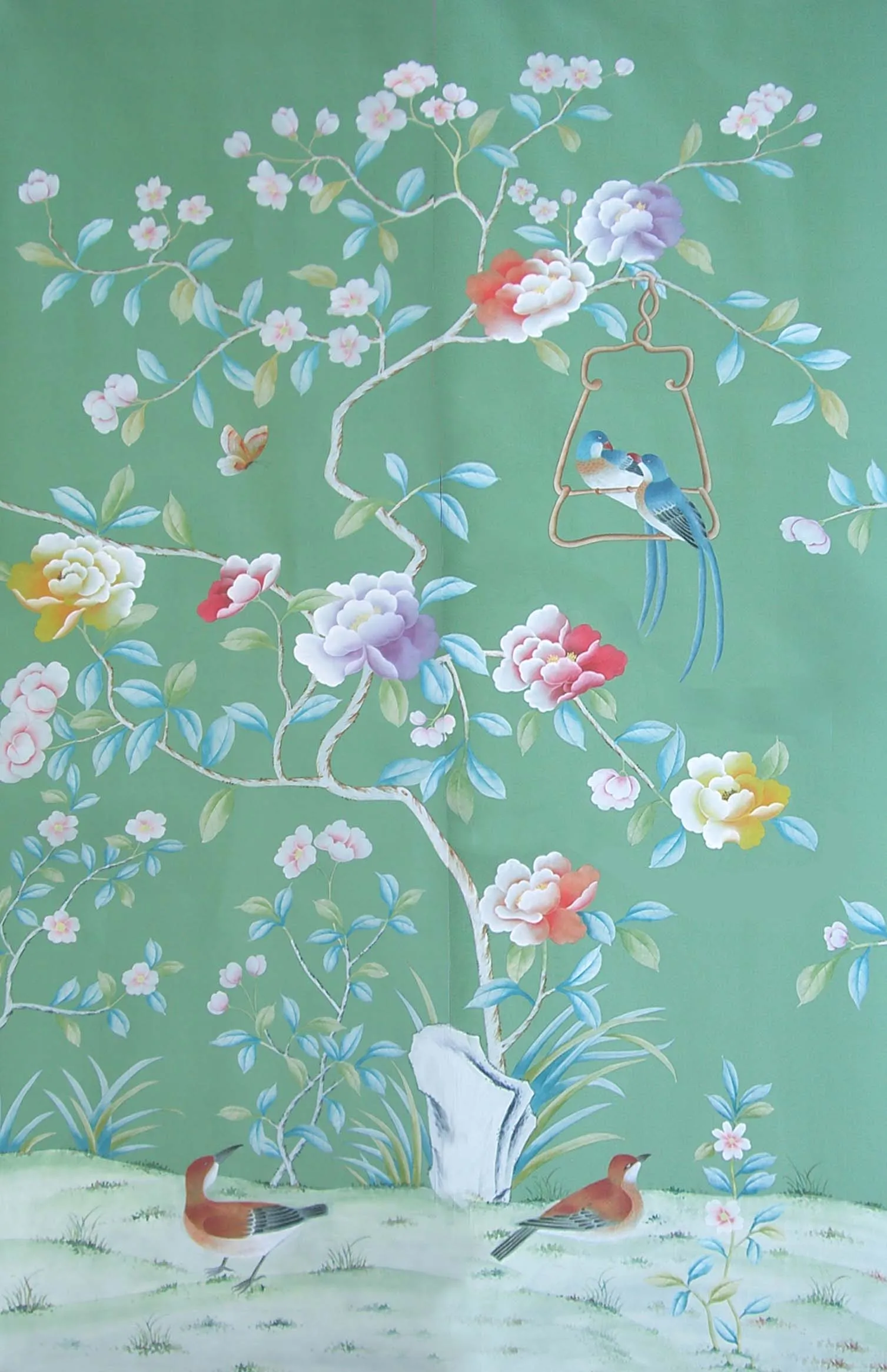 Тапети ръчно рисувани в китайски стил с птици и цветя за спалня/ Дневна / кабинет/ Трапезария/мека мебел / на телевизора5