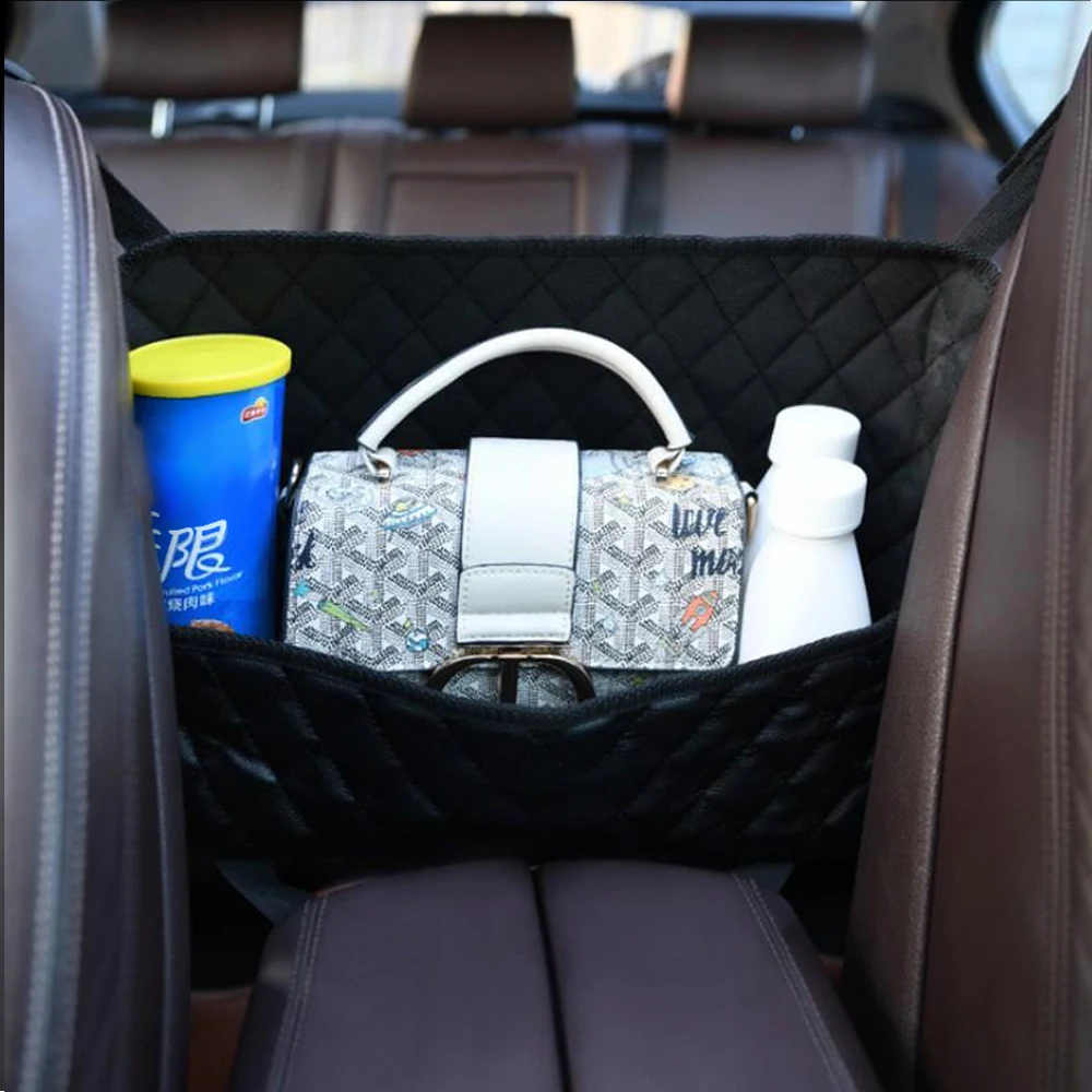 Кола за чанти, вътрешна автомобилна седалка, средното чекмедже, поставка за седалка, чанта за съхранение, висящ джоб-органайзер, полагане на автомобили, почистване1