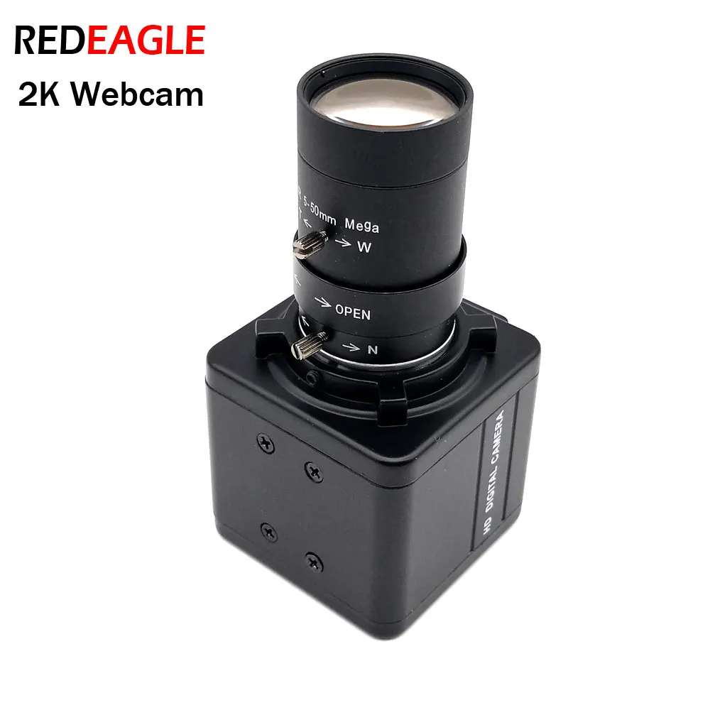 REDEAGLE 2K 4MP USB Уеб камера за директно излъчване на PC-помещение в Промишлена CS Планина Метален Корпус HD 4 мм и 6 мм/5-50 mm варифокальный Зум0