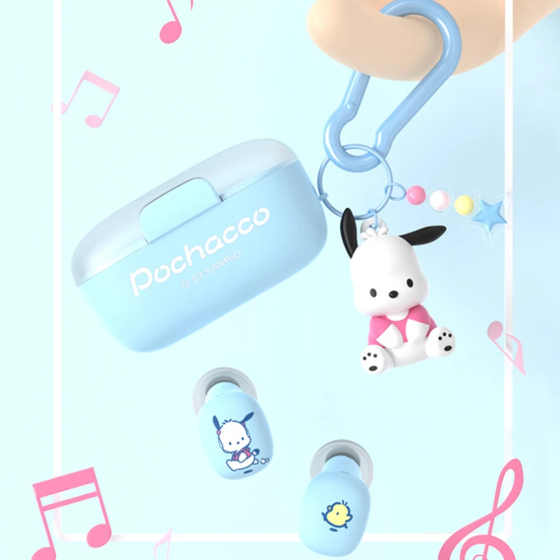 Kawaii Sanrio Kuromi Cinnamoroll My Melody Pachacco Безжична Bluetooth Слушалка спортовете с голям Радиус на действие и Високо качество на звука3
