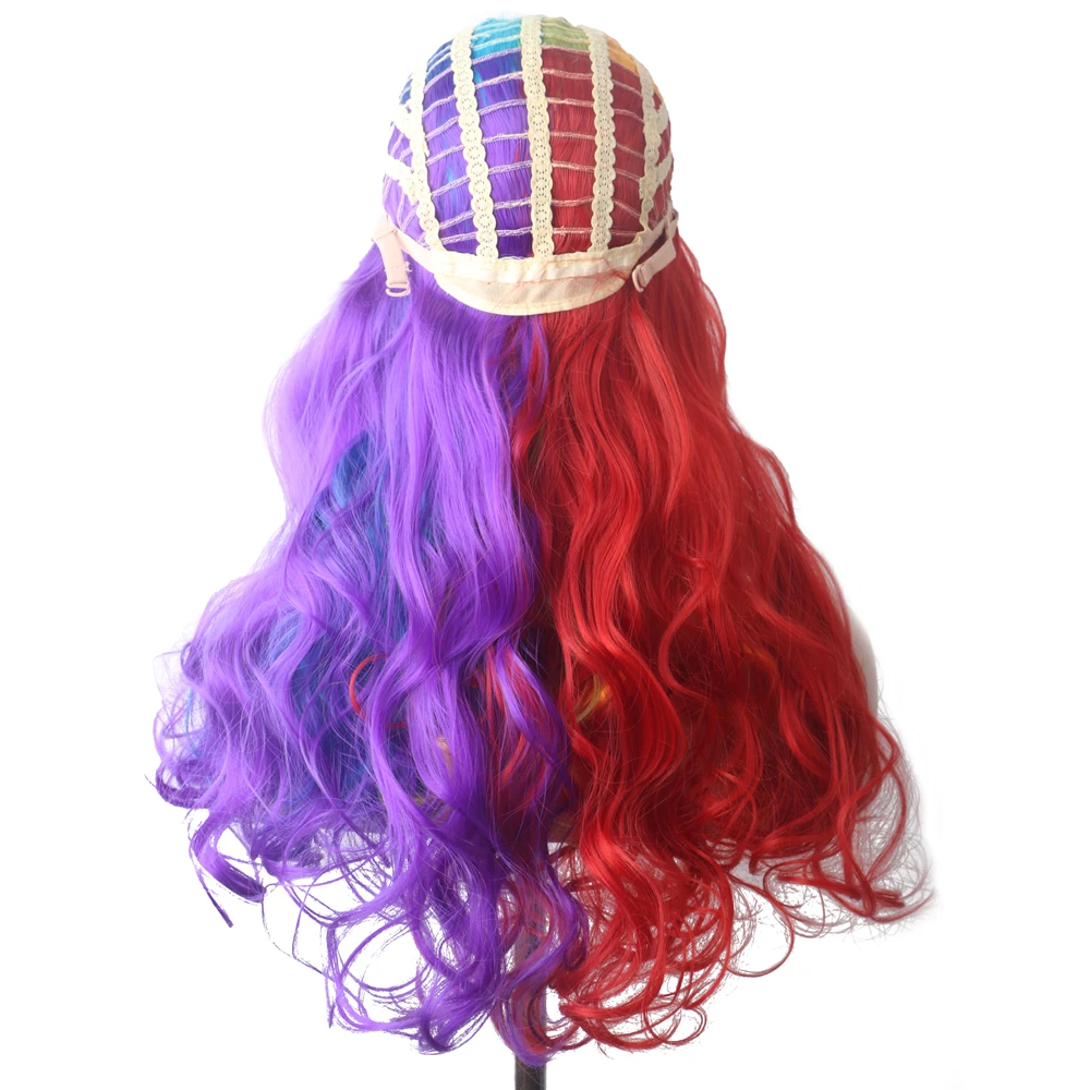WoodFestival Синтетични косми, вълнообразни вечерни перуки за cosplay, жълто женски перука, червено, розово, блондинистый, сиво, кафяво, синьо, кестен, лилаво, зелено2