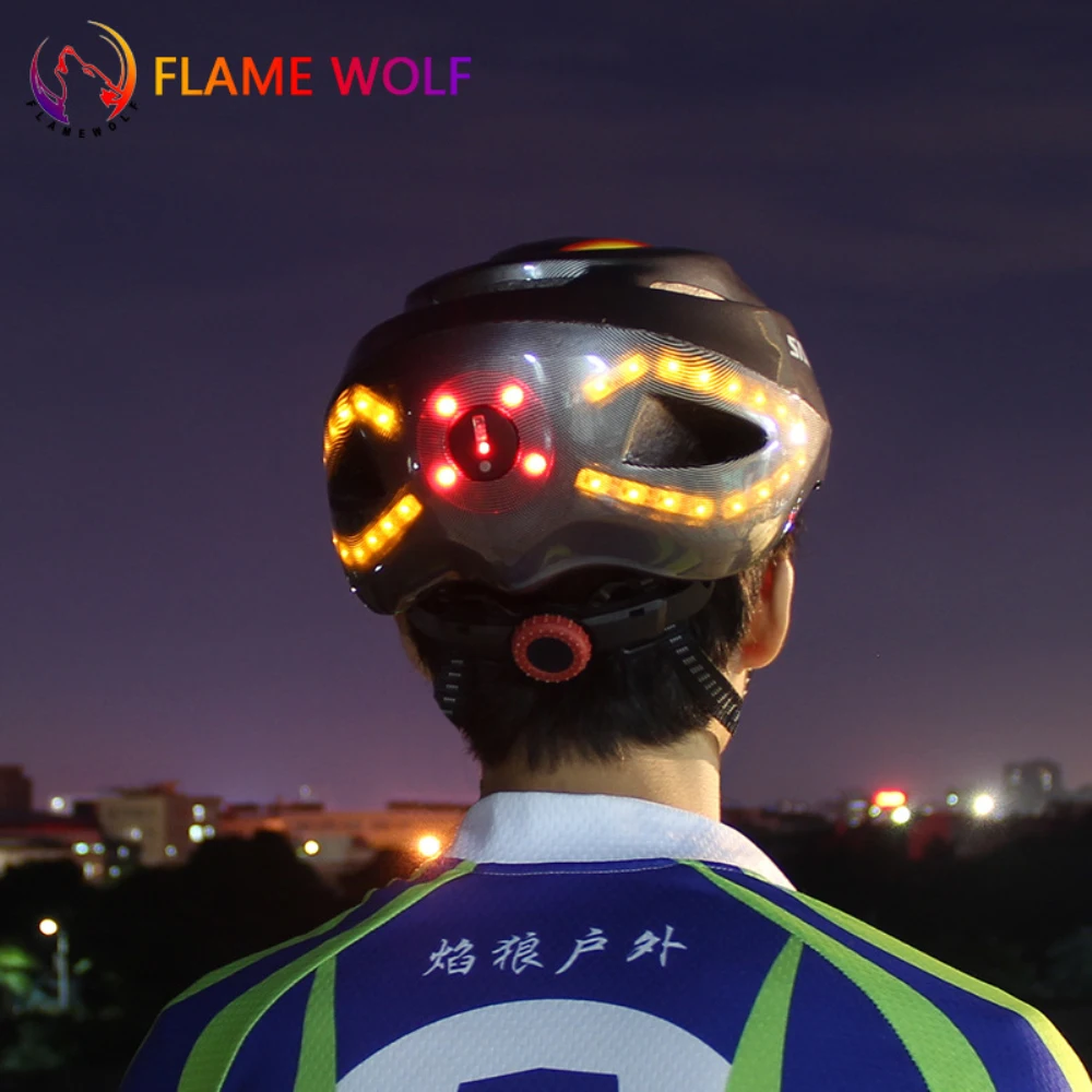 Умен велосипеден шлем с подсветка, която се презарежда чрез USB, умен велосипеден шлем с wi-fi волана сигнал, дистанционно управление на волана2
