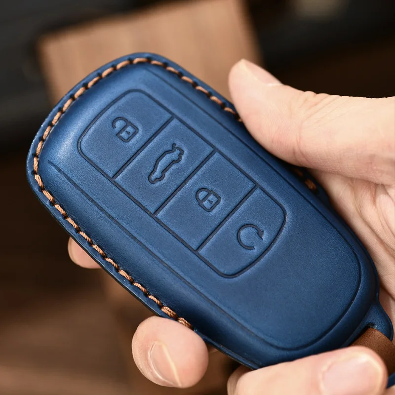 Кожен Калъф За ключове на Автомобила Ключодържател За Chery Tiggo 8 Pro Tiggo 8plus New 5 plus 7 pro с 4 Бутона Бесключевого Достъп Smart Key Protector4