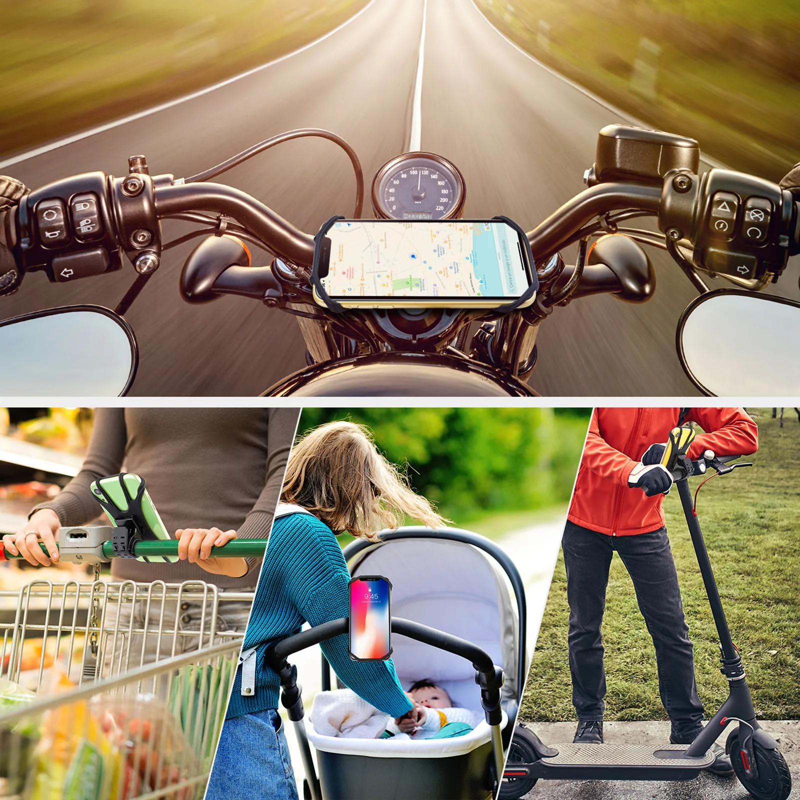 Силиконов титуляр за телефон за велосипед, Мтб мотоциклет, въртящи се на 360 градуса, поставка за под наем, определяне на волана, свалящ подкрепа на мобилен GPS3