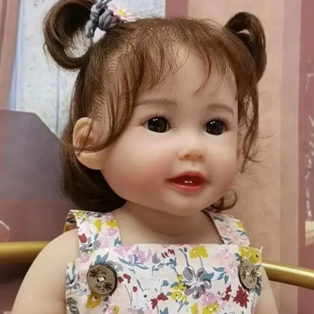 55 см напълно клеящаяся имитативната кукла за малко азиатски момичета в подарък1