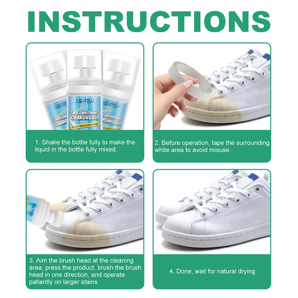 100 мл течен препарат за почистване на бели обувки, средство за избелване на полироли, препарат за почистване на обувки за ежедневни обувки5