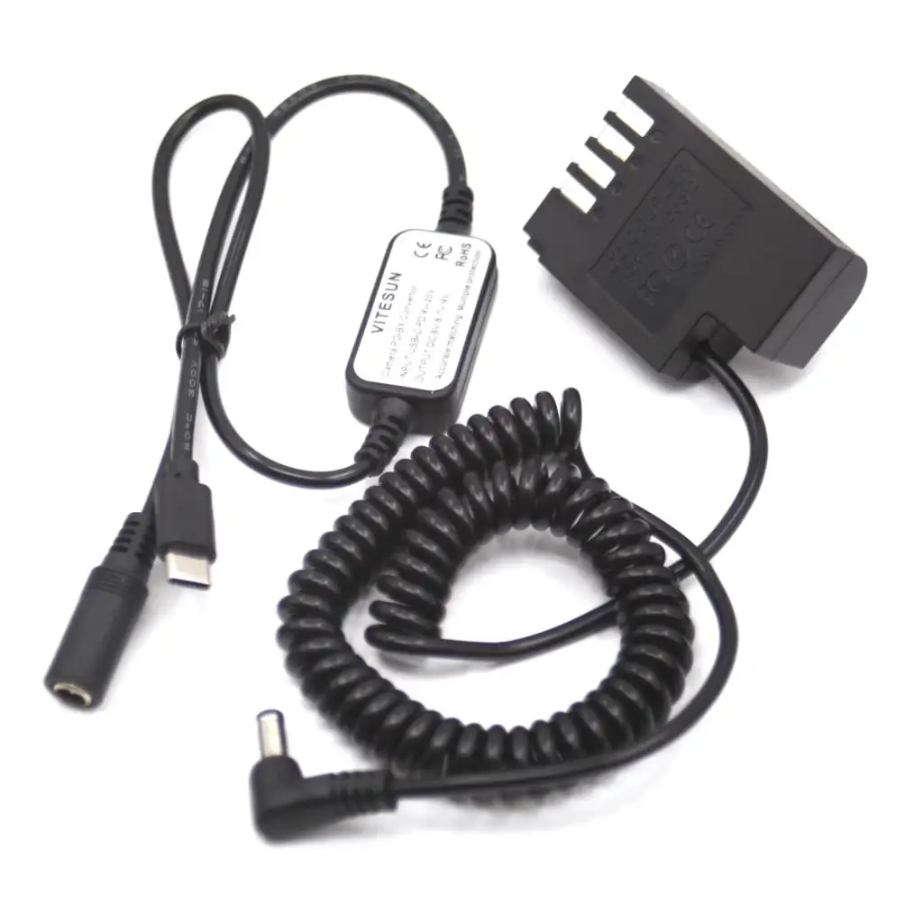 DMW-BLF19 на Пружинен Съединител dc DCC12 Фалшив Батерия + USB C Захранване на Зарядно Устройство, Кабел За Panasonic Lumix DMC-G9 LGK GH3 GH3K GH4 GH55