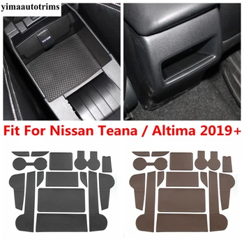 Врата на Мат от Изкуствена кожа За Nissan Teana/Altima 2019-2023, Автомобилни Аксесоари, поставка за Чаши За съхранение, Слот, Противоскользящий Подложка За Интериора
