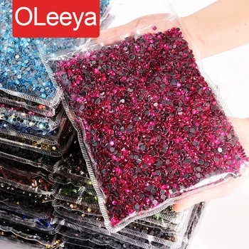 Oleeya 36 Лидер в Продажбите на Цвета на Едро DMC Коригиране на Кристал Flatback Кристали от Стъкло и Кристали За 