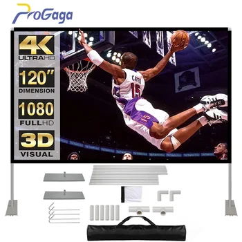 Прожекционен сгъваем екран 2K 4K 3D Full HD на 120 100 см 120 см 100 см прожекционен екран за нощуване на открито