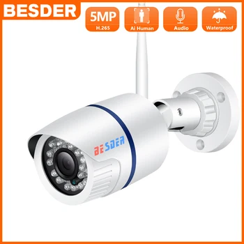 5MP 3MP 2MP HD Безжична WiFi IP Камера Аудиозапис Инфрачервено Нощно Виждане Външна Камера за Видеонаблюдение, Слот за карта Micro SD