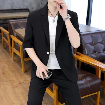 lis2671 мъжки корейската версия на тренд мъжки дрехи с къси ръкави