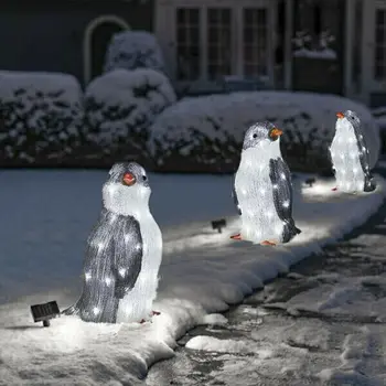 2022 Коледна Украса На Градината Светлина Пингвин Акрил 50 Led Лампа Брой Коледен Декор 2023 Коледна Парти Декор Двор На Нова