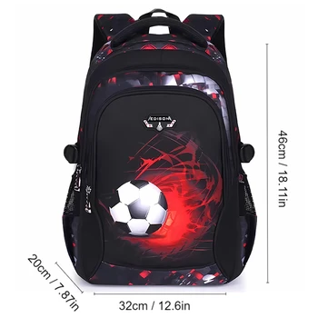 Детска раница с принтом футболно аниме, училищна чанта, раница за пътуване, футболна училищна чанта за тийнейджъри, водоустойчива раница