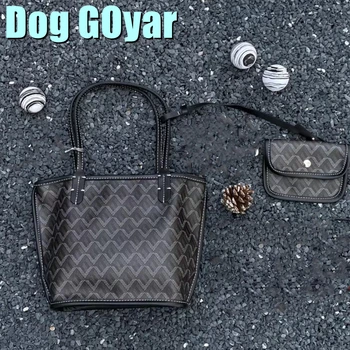Чанта за кучета ГОЯР + +++ малка чанта на едно рамо, чанта за пазаруване с голям капацитет, чанта-тоут за мумии, двустранно кожена мини