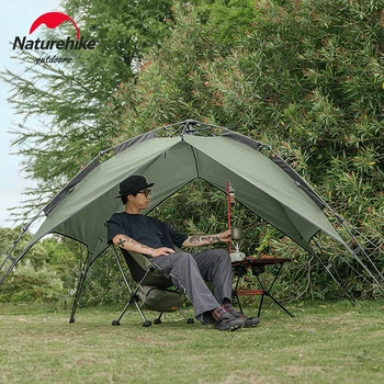 Палатка с едно докосване за пътуване на 3-4 човека, козирка, мобилна автоматична палатка за риболов, пикник, къмпинг, на семейството