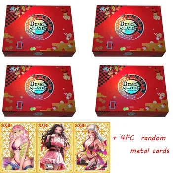 Продажбите на едро 4 Кутии Demon Slayer Soul Card Booster Box Калъф Пълен Набор от 36 Опаковки Слот за Карти с ограничение на Cp Настолни Играчки
