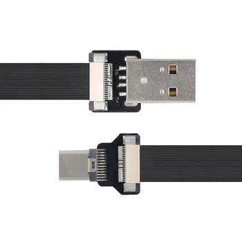 CY Xiwai USB 2.0 Type-A за свързване към USB-C Type-C за пренос на данни Плосък Тънък Гъвкав кабел за FPV, диск и телефон