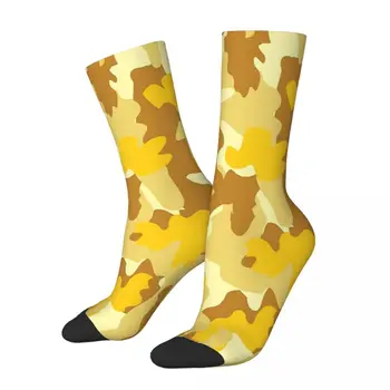Жълти камуфляжные чорапи с плакати на мъжки дамски есенни чорапи в стил хип-хоп