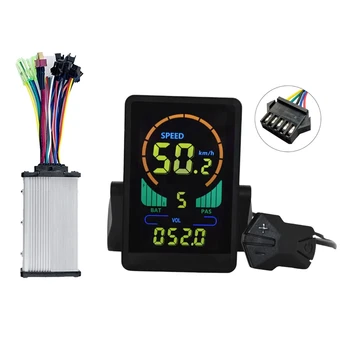 M7C Електрически Мотор LCD дисплей Измерване на цвета 24-60 До + 36 350 W Синусоидална Контролер UART За E-Bike E Скутер Подмяна (SM 5PIN)