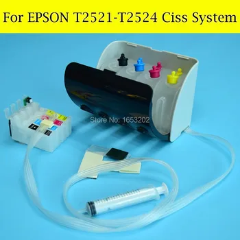 ГОРЕЩА разпродажба!! Система за непрекъснато подаване на мастило за Epson T2521-T2524 CISS T2521 за принтер EPSON WF-3620 WF-3640 7610 7620 WF-3640