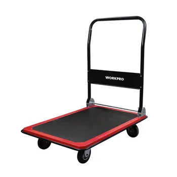 Ръчна количка за WORKPRO с панти платформа с товароподемност 440 паунда, стоманена