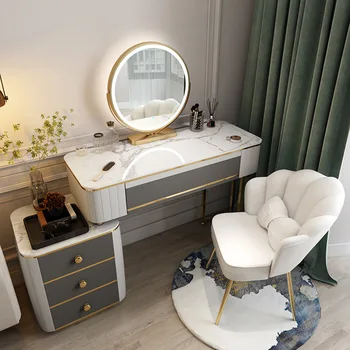 Жена Луксозен Шиферный Тоалетка LED Smart Mirror, С Чекмедже За Съхранение на Бял Шкаф Schmincktisch Предмети от Бита