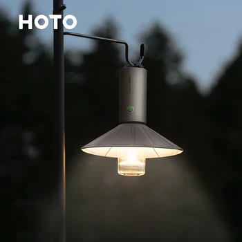Лампа за къмпинг HOTO, 3 режима, водоустойчива акумулаторна фенерче, мини фенер за палатка на открито, може да се използва за къмпинг