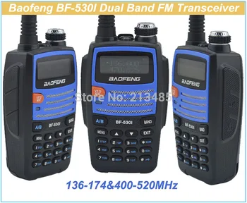 Син цвят baofeng BF-530I 136-174 Mhz и 400-520 Mhz двойна лента 5 W/1 W 128 Канален FM 65-108 Mhz с Безплатни Слушалки Джобно двустранно радио