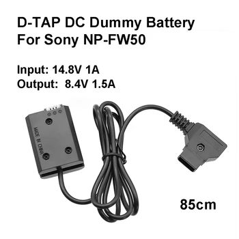 Конектор dc D-Tap за NP-FW50 Dummy Батерия за 14,8 v Anton Bauer с V-образно затваряне и златен стена за Sony A7 A7R A7S A5000 A6000 и др