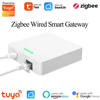 Умен кабелна безжичен хъб на Hristo ZigBee 3.0 Gateway Bridge, дистанционно управление Smart Life, гласова поддръжка Алекса Google Home Асистент