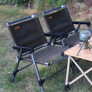 Уличен сгъваем стол от дърво, бук, стол за риболов, портативен сгъваем стол къмпинг, пикник