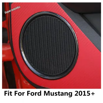 Вътрешната врата, стереодинамик, украса за високоговорителя, пръстен, отрежете капак ABS за Ford Mustang 2015-2018, аксесоари, вътрешна част