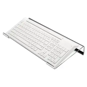 Наклонен държач клавиатура Прозрачна акрилна тава за дисплея на клавиатурата на КОМПЮТРИ и Компютърни аксесоари Държач за клавиатура за офис маси PC