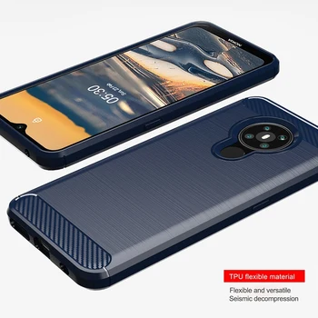 Подходящ за своята практика Nokia 5.3, защитната обвивка от падане, матова обвивка, защитна мека обвивка, калъф за мобилен телефон от TPU, синьо