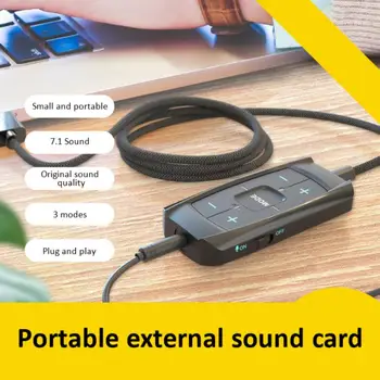 Външна звукова карта USB с конектор на 7.1-3,5 мм, аудиомикрофон, адаптер за слушалки за лаптоп Macbook, звукова карта за мобилен телефон