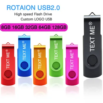 ПИШЕТЕ МИ на Въртене на USB Флаш устройство е Метален usb2.0 Memory stick 64 GB USB устройство за съхранение 32 GB 16 GB 8 GB от 4 GB Високоскоростна U-диск С Безплатен потребителски лого