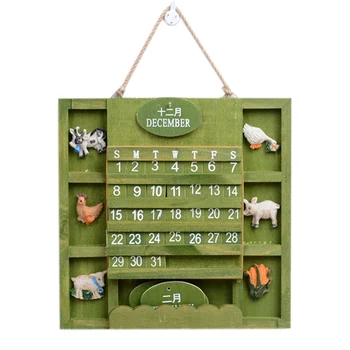 Ретро средиземноморски календар, wooden вечен календар, стенен календар, украса за дома магазин, украсени с Дръжките