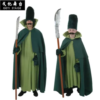 Луксозен костюм на градската стража, зелено наметало за деца и възрастни, страхотна идея за Хелоуин, cosplay, елегантна празнична рокля за момчета