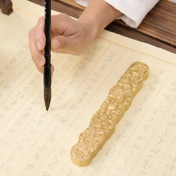 Латунное преспапиета 20/24,7 см, метални преспапиета с китайски традиционен модел, преспапиета за калиграфия, подпори за пресоване на хартия
