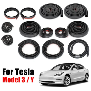 За Tesla, модел 3 Y комплект гарнитури за уплътняване на врати на автомобила Звукоизоляционная каучукови уплътнители от EPDM, уплътнител за капака на багажника, арматурното табло, лак за багажник A B