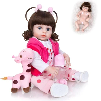 19 инча, напълно силиконова vinyl кукла Reborn за малки момичета, водоустойчива играчка за баня за деца