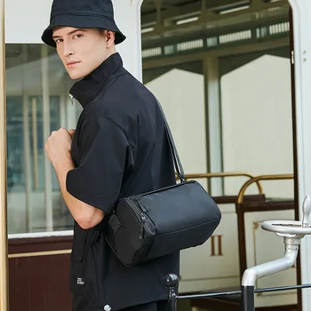 Класически чанта през рамо с отлично качество, опаковка, черни джобове-незабавни посланици, многослойни леки чанти през рамо в минималистичен стил, многофункционални кратко